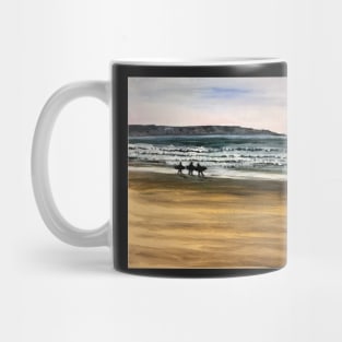 Surfers on Llangennith Beach Mug